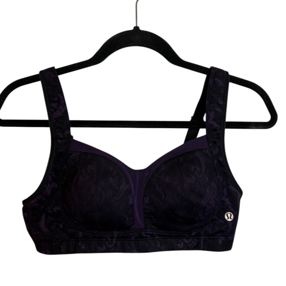 Lululemon Dark Purple and Black Tata Tamer II Sports Bra
